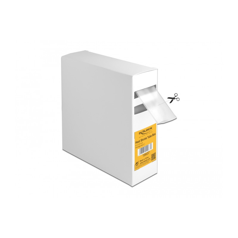 Delock Schrumpfschlauch Box, Schrumpfungsrate 2:1, 4 m x 25,4 mm transparent