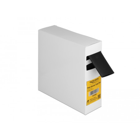 Delock Schrumpfschlauch Box, mit Innenkleber, Schrumpfungsrate 3:1, 5 m x 25,4 mm schwarz