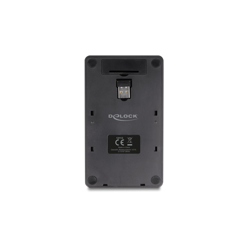 Delock 2 in 1 USB Typ-A Nummernblock mit Taschenrechner Funktion 2,4 GHz kabellos schwarz