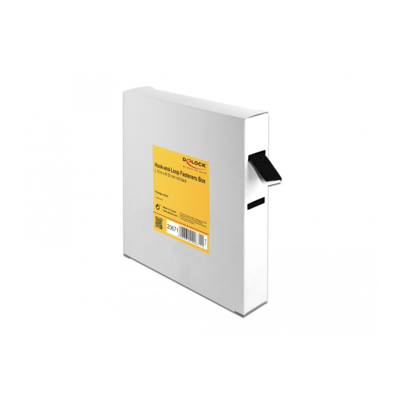 Delock Klettband auf Rolle L 10 m x B 20 mm in Box schwarz