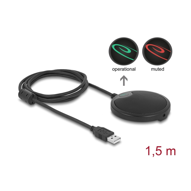 Delock USB Kondensator Mikrofon Omnidirektional für Konferenzen