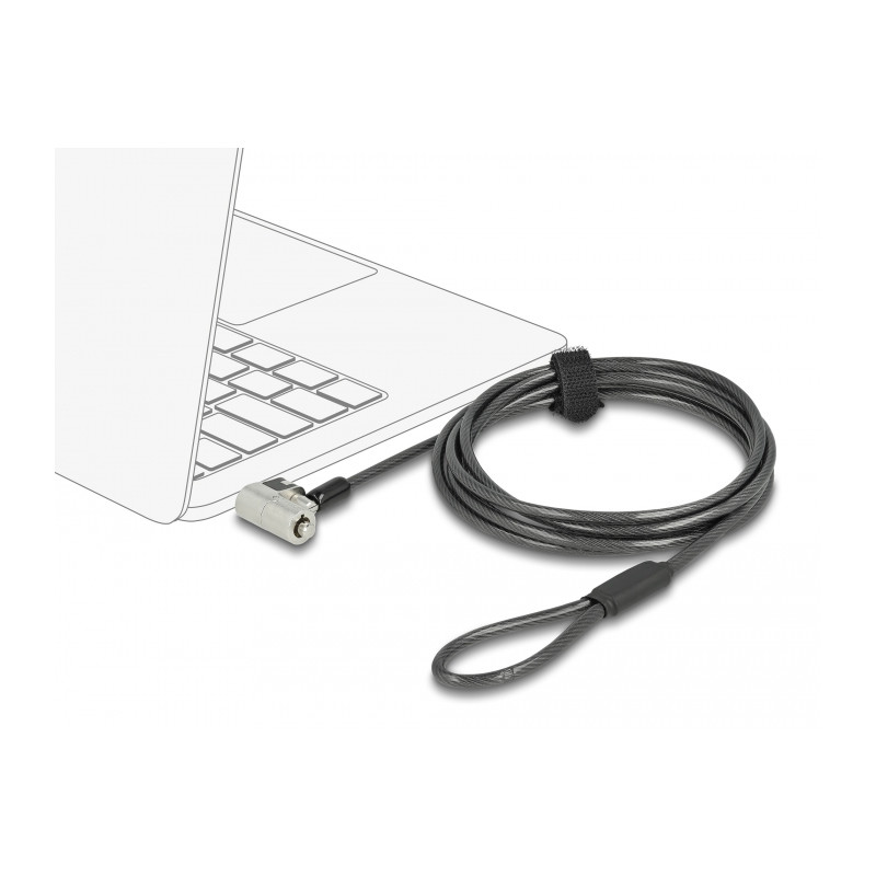 Navilock Notebook Sicherungskabel mit 3 Verriegelungsköpfen für Kensington, Noble Wedge und Nano Slot