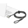 Navilock Notebook Sicherungskabel mit 3 Verriegelungsköpfen für Kensington, Noble Wedge und Nano Slot