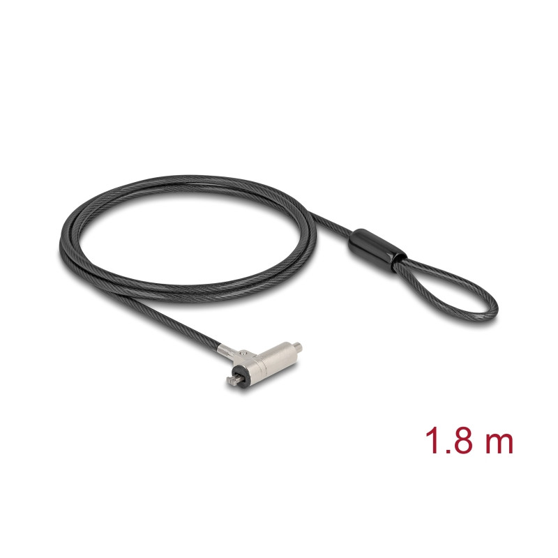 Navilock Laptop Schloss mit Schlüssel für HP Nano Slot 1,80 m schwarz
