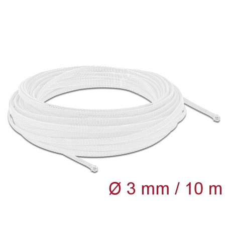 Delock Geflechtschlauch dehnbar 10 m x 3 mm weiß