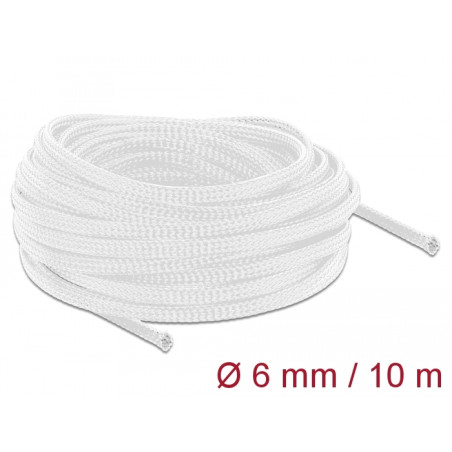 Delock Geflechtschlauch dehnbar 10 m x 6 mm weiß