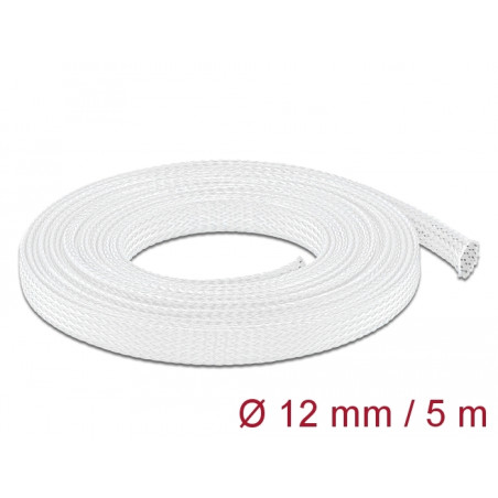 Delock Geflechtschlauch dehnbar 5 m x 12 mm weiß