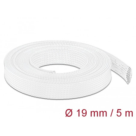 Delock Geflechtschlauch dehnbar 5 m x 19 mm weiß