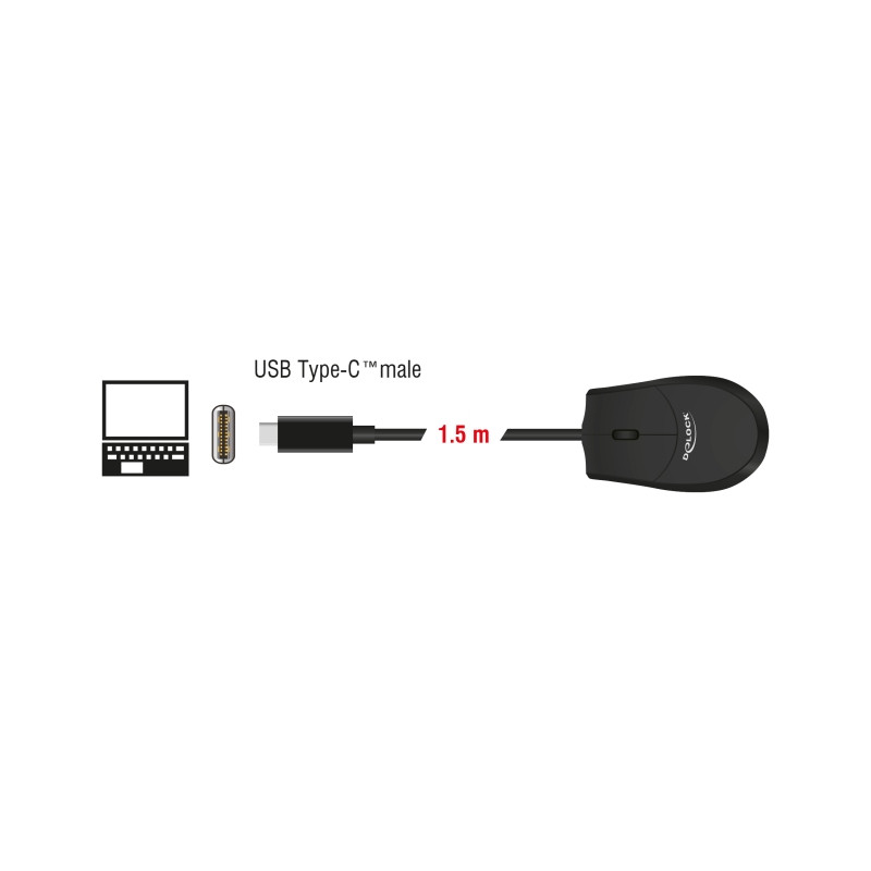 Delock Optische USB Type-C™ Desktop Maus – Lautlos