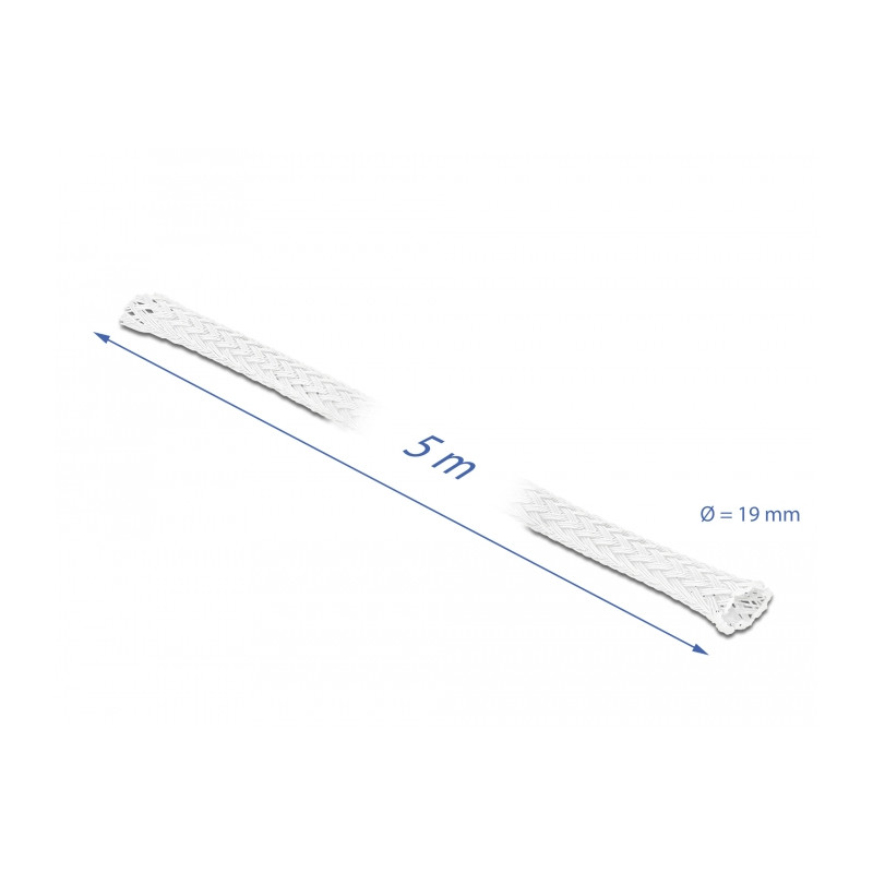 Delock Geflechtschlauch dehnbar 5 m x 19 mm weiß