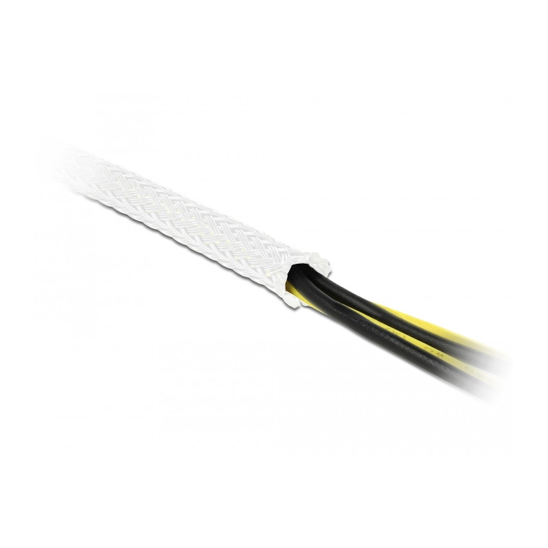 Delock Geflechtschlauch dehnbar 5 m x 19 mm weiß