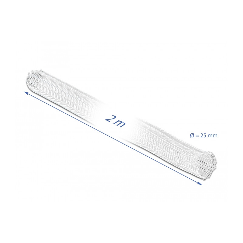 Delock Geflechtschlauch selbstschließend 2 m x 25 mm weiß