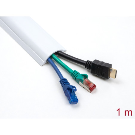 Delock Kabelkanal selbstklebend 30 x 8 mm - Länge 1 m weiß