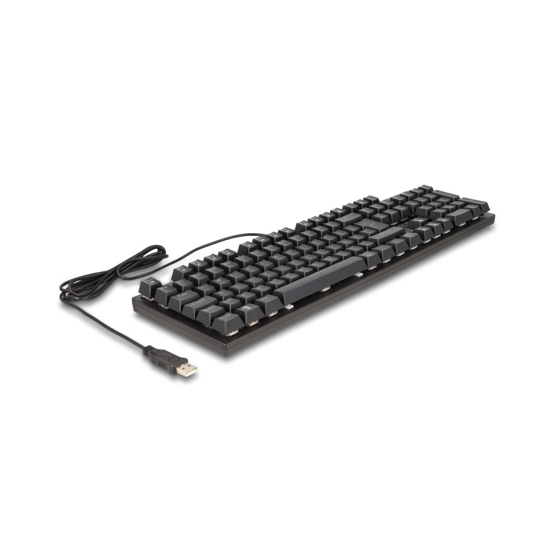 Delock Mechanische USB Gaming Tastatur kabelgebunden 1,6 m schwarz mit RGB Beleuchtung