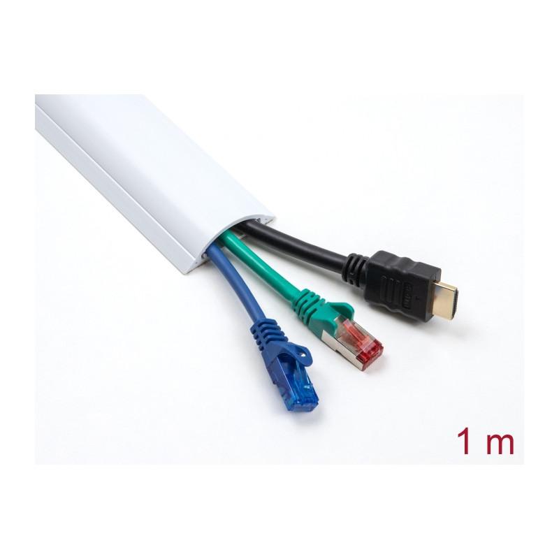 Delock Kabelkanal selbstklebend 70 x 20 mm - Länge 1 m weiß