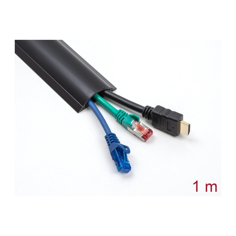 Delock Kabelkanal selbstklebend 30 x 8 mm - Länge 1 m schwarz