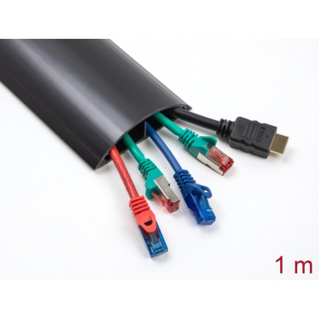 Delock Kabelkanal selbstklebend 89 x 21 mm - Länge 1 m schwarz