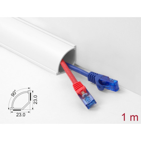 Delock Eckkanal selbstklebend 43 x 23 mm - Länge 1 m weiß