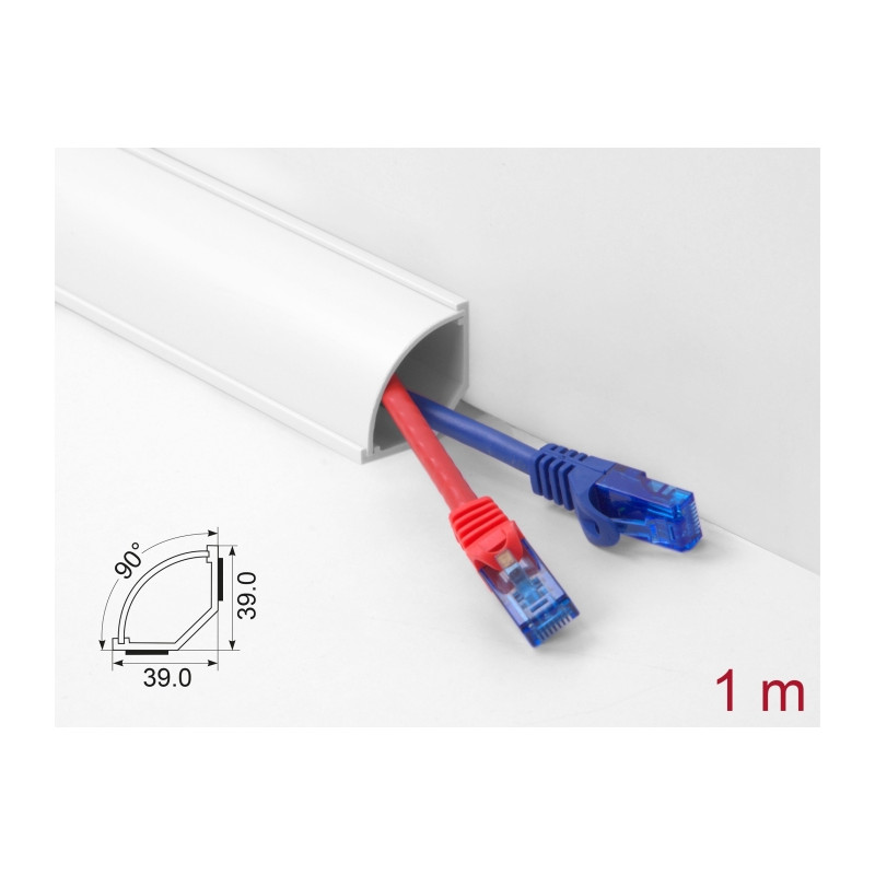 Delock Eckkanal selbstklebend 56 x 32 mm - Länge 1 m weiß