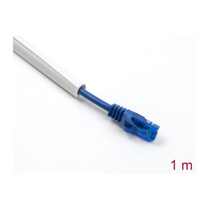 Delock Kabelkanal Mini selbstschließend selbstklebend 15 x 11 mm - Länge 1 m weiß