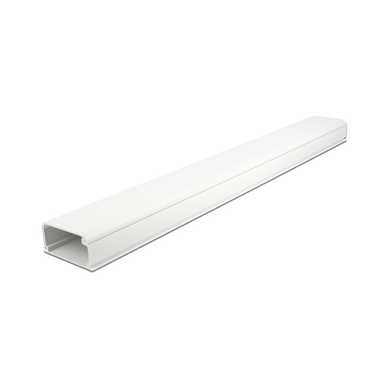 Delock Kabelkanal mit Deckel selbstklebend 57 x 28 mm - Länge 1 m weiß