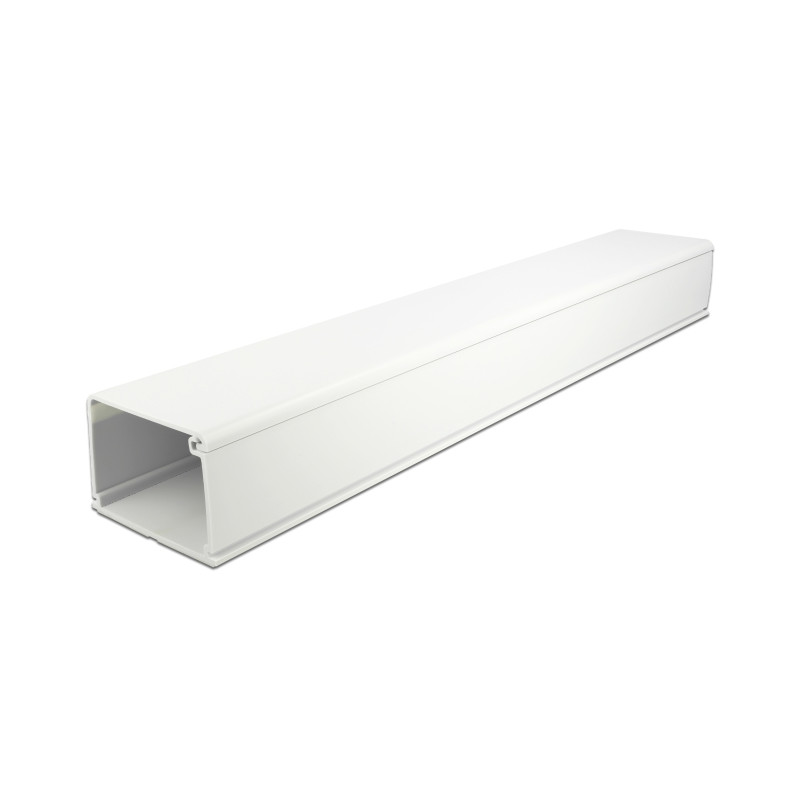 Delock Kabelkanal mit Deckel selbstklebend 83 x 54 mm - Länge 1 m weiß