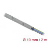 Delock Kabelschutzschlauch mit Knopfverschluss hitzebeständig 2 m x 10 mm grau / schwarz