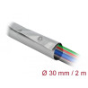Delock Kabelschutzschlauch mit Knopfverschluss hitzebeständig 2 m x 30 mm grau / schwarz