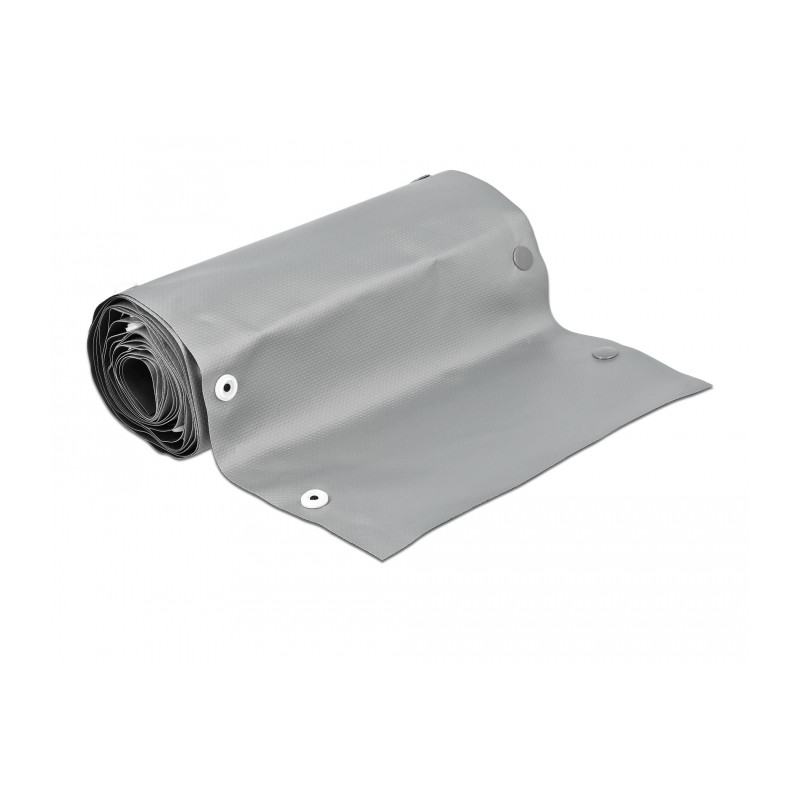 Delock Kabelschutzschlauch mit Knopfverschluss hitzebeständig 2 m x 50 mm grau / schwarz