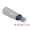 Delock Kabelschutzschlauch mit Knopfverschluss hitzebeständig 2 m x 70 mm grau / schwarz