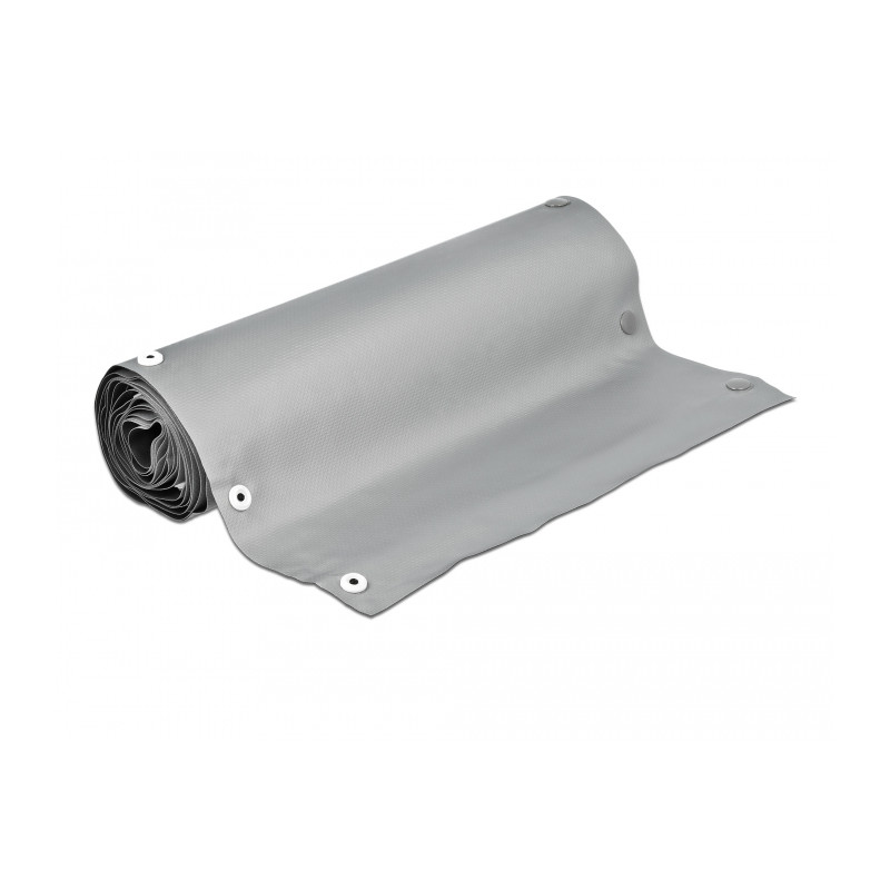 Delock Kabelschutzschlauch mit Knopfverschluss hitzebeständig 2 m x 70 mm grau / schwarz