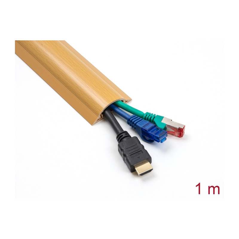 Delock Kabelkanal selbstklebend 30 x 11 mm - Länge 1 m Holzoptik
