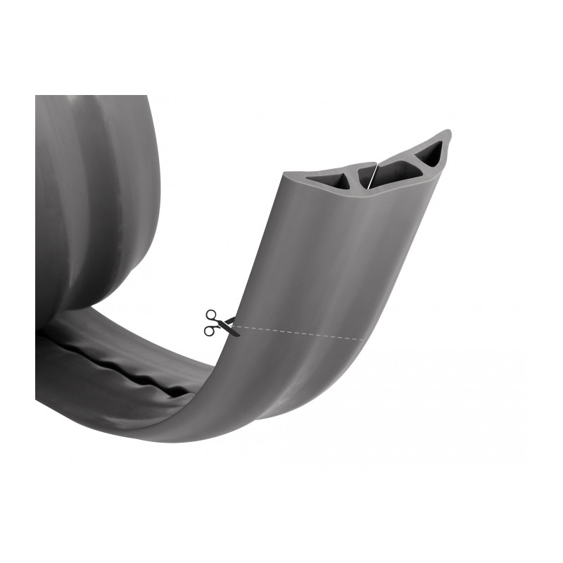 Delock Kabelkanal PVC flexibel 70 x 13 mm - Länge 1,5 m grau