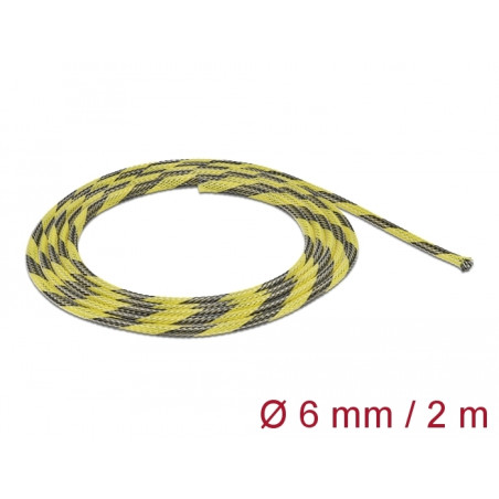 Delock Geflechtschlauch dehnbar 2 m x 6 mm schwarz-gelb