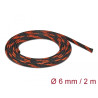 Delock Geflechtschlauch dehnbar 2 m x 6 mm schwarz-rot