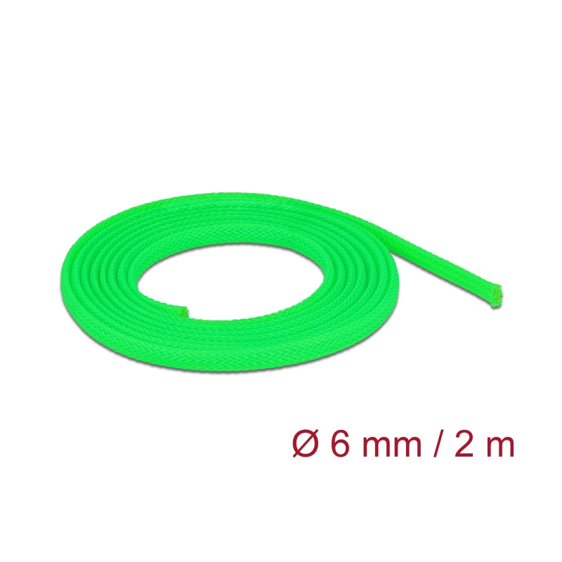 Delock Geflechtschlauch dehnbar 2 m x 6 mm grün