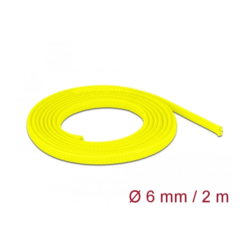Delock Geflechtschlauch dehnbar 2 m x 6 mm gelb