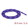 Delock Geflechtschlauch dehnbar 2 m x 6 mm blau-rot-weiß