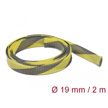 Delock Geflechtschlauch dehnbar 2 m x 19 mm schwarz-gelb