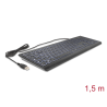 Delock USB Tastatur kabelgebunden 1,5 m schwarz mit XXL Buchstaben und Beleuchtung