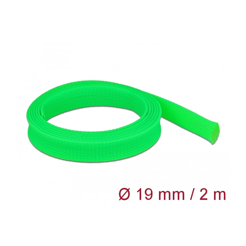 Delock Geflechtschlauch dehnbar 2 m x 19 mm grün