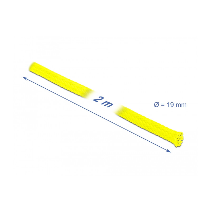 Delock Geflechtschlauch dehnbar 2 m x 19 mm gelb