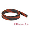 Delock Geflechtschlauch dehnbar 2 m x 25 mm schwarz-rot
