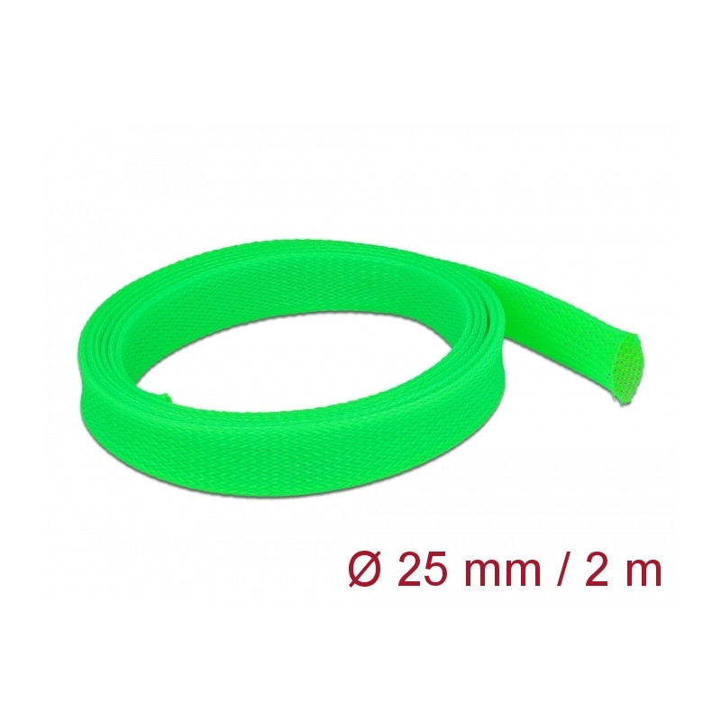 Delock Geflechtschlauch dehnbar 2 m x 25 mm grün