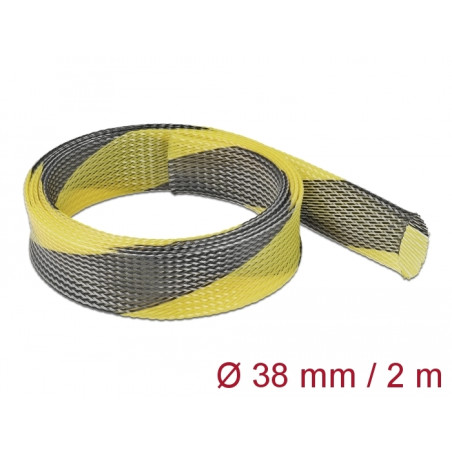 Delock Geflechtschlauch dehnbar 2 m x 38 mm schwarz-gelb