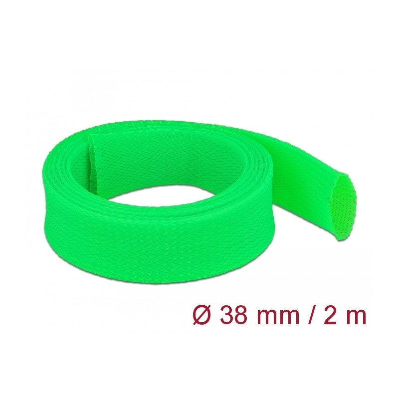 Delock Geflechtschlauch dehnbar 2 m x 38 mm grün