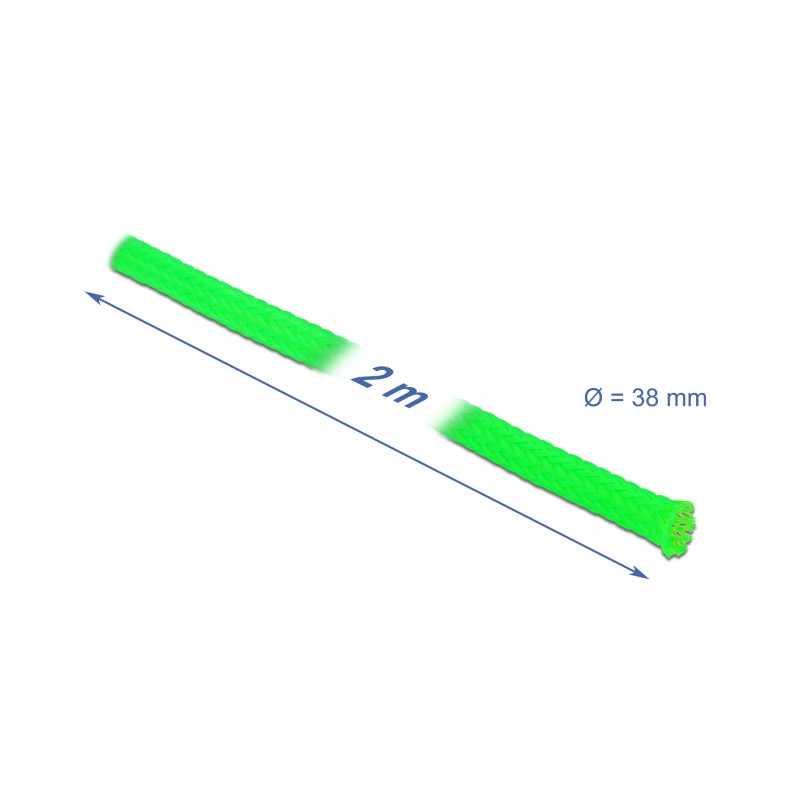 Delock Geflechtschlauch dehnbar 2 m x 38 mm grün