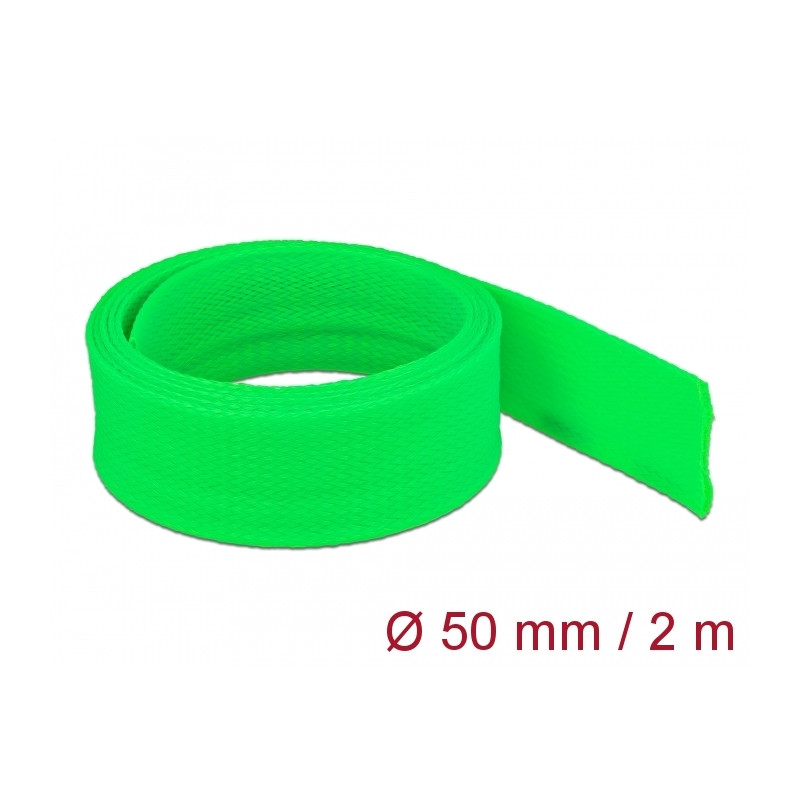 Delock Geflechtschlauch dehnbar 2 m x 50 mm grün