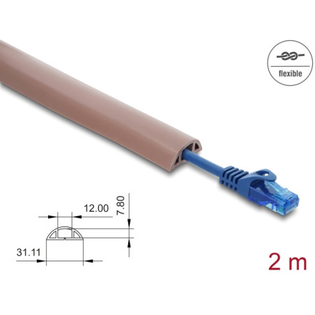 Delock Kabelkanal PVC flexibel 30 x 10 mm - Länge 2 m braun