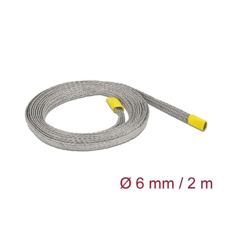 Delock Geflechtschlauch zur EMV Abschirmung dehnbar 2 m x 6 mm